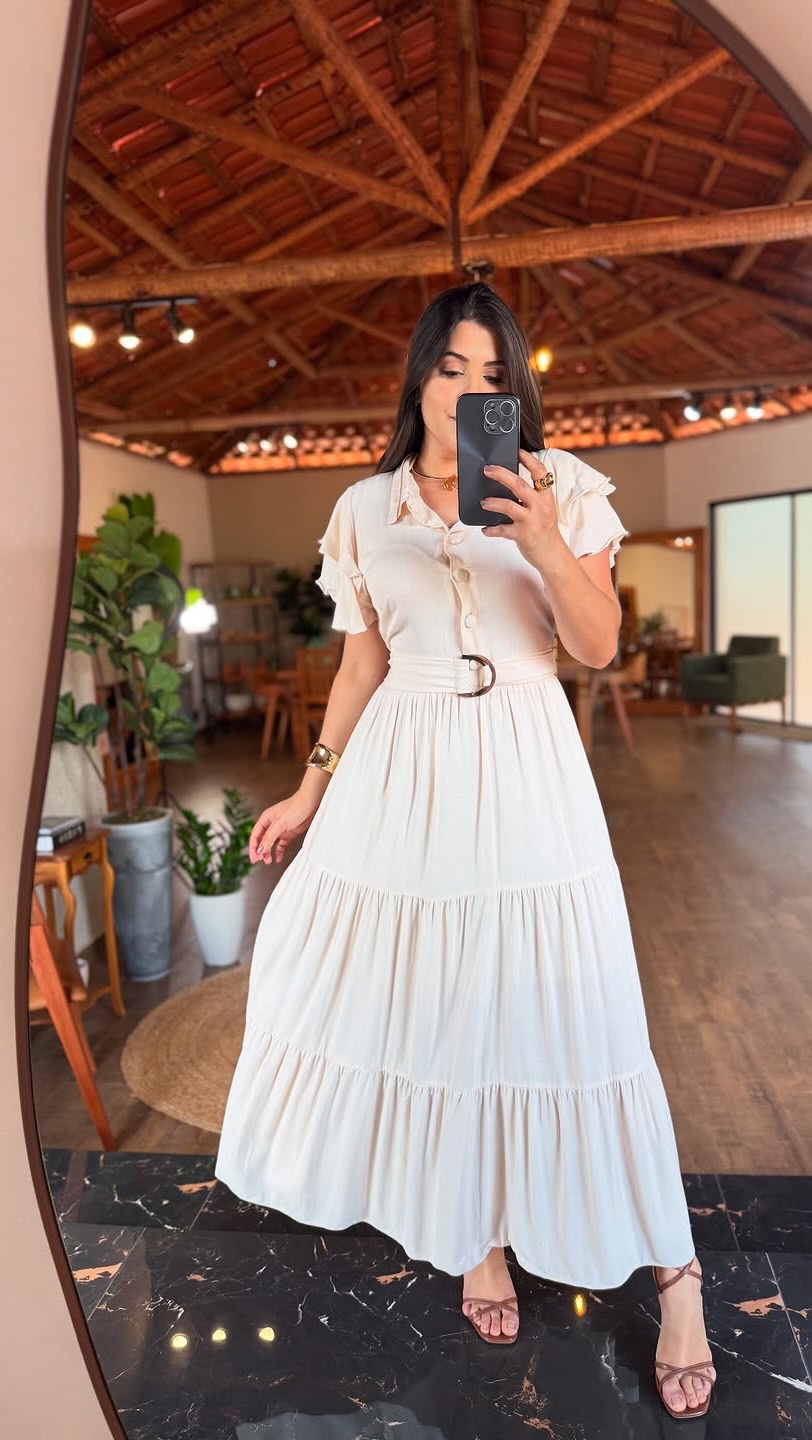 1282 | Vestido Valéria - Botões Frontais