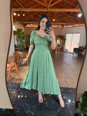 1266 | Vestido Zania - Floral Verde