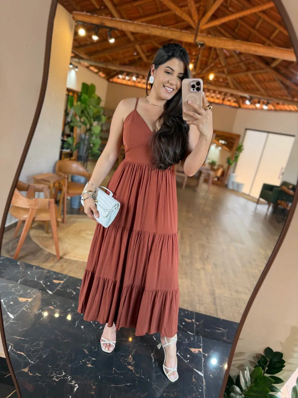 1222 | Vestido Gabrielle - Marrom Café