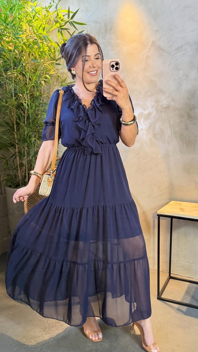 1746 | Vestido Millano - Azul Marinho